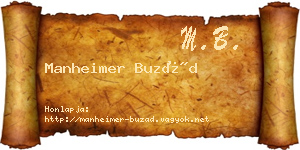 Manheimer Buzád névjegykártya